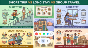 Short Trip vs Long Stay vs Group Travel