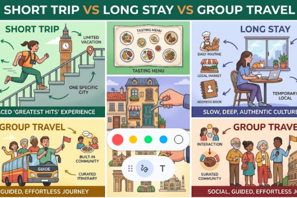Short Trip vs Long Stay vs Group Travel